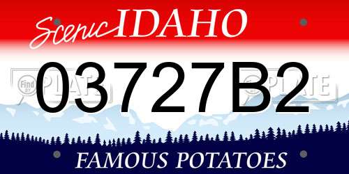 03727B2 Idaho License Plate