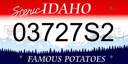 03727S2 Idaho License Plate