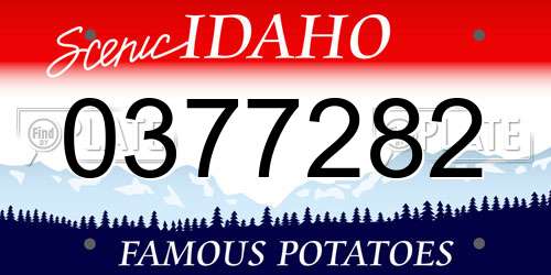 0377282 Idaho License Plate