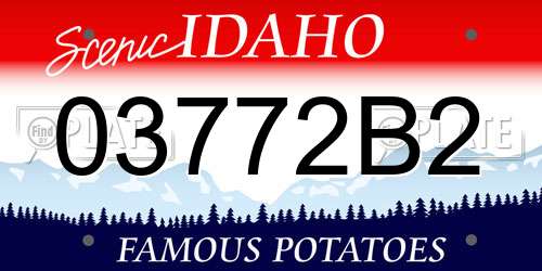 03772B2 Idaho License Plate