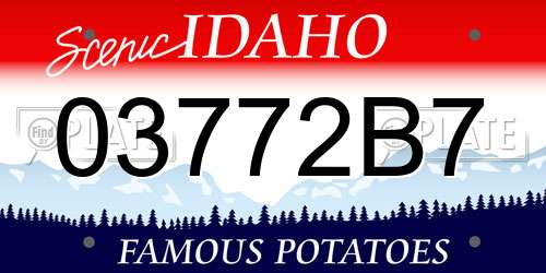 03772B7 Idaho License Plate