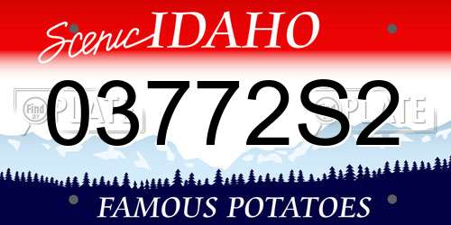 03772S2 Idaho License Plate