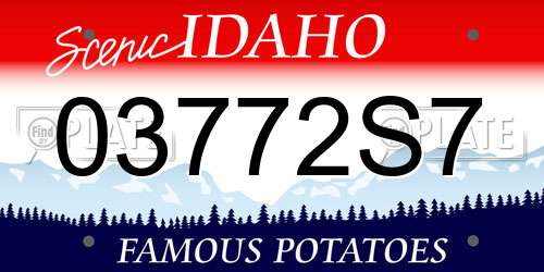 03772S7 Idaho License Plate