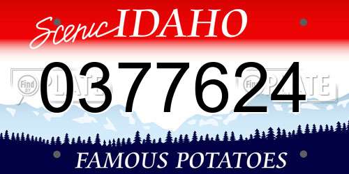 0377624 Idaho License Plate