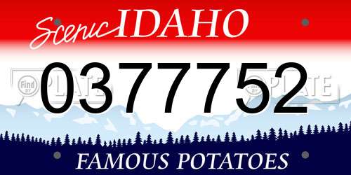 0377752 Idaho License Plate
