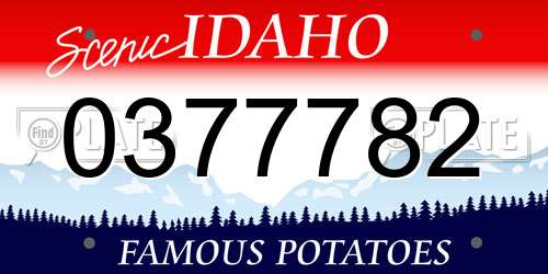 0377782 Idaho License Plate