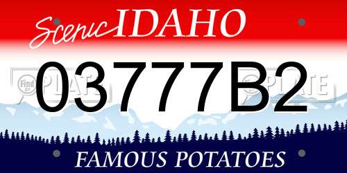 03777B2 Idaho License Plate