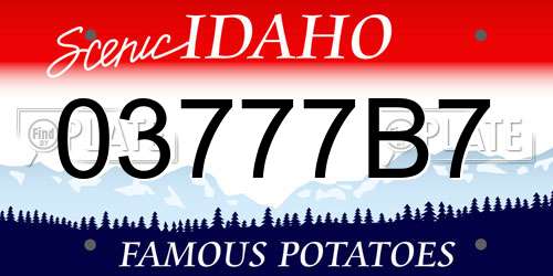 03777B7 Idaho License Plate