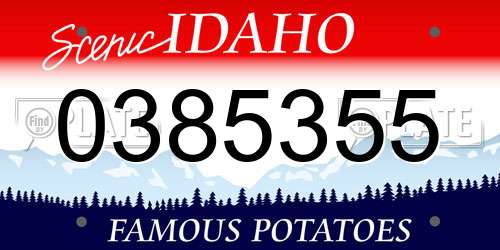 0385355 Idaho License Plate