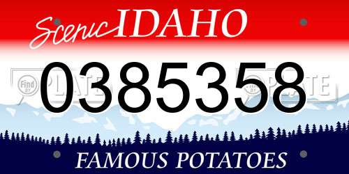 0385358 Idaho License Plate