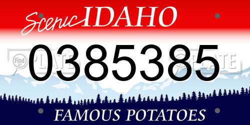 0385385 Idaho License Plate