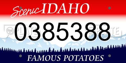 0385388 Idaho License Plate