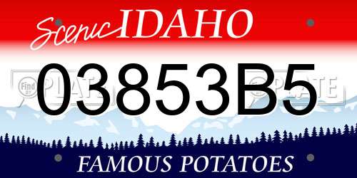 03853B5 Idaho License Plate