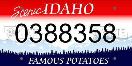 0388358 Idaho License Plate
