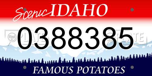 0388385 Idaho License Plate