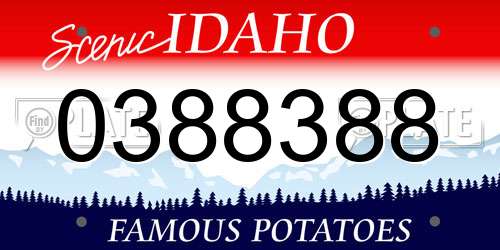 0388388 Idaho License Plate