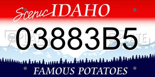 03883B5 Idaho License Plate