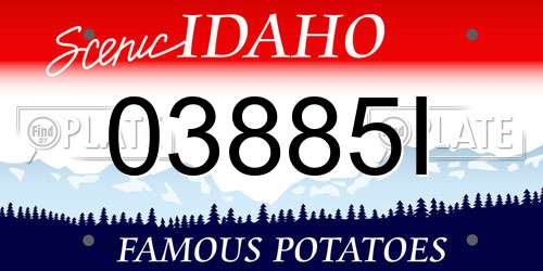 03885I Idaho License Plate