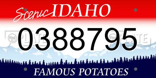 0388795 Idaho License Plate