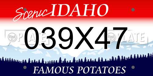039X47 Idaho License Plate