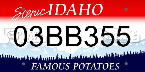 03BB355 Idaho License Plate