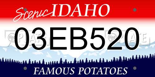 03EB520 Idaho License Plate