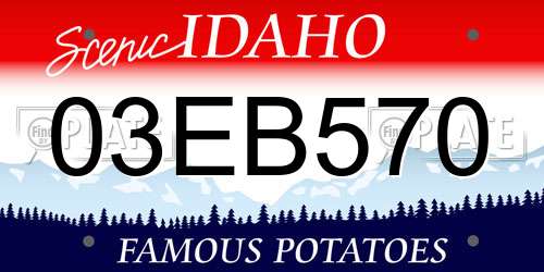 03EB570 Idaho License Plate