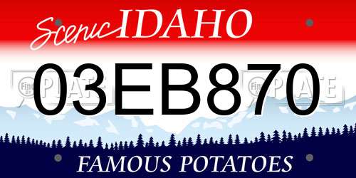 03EB870 Idaho License Plate