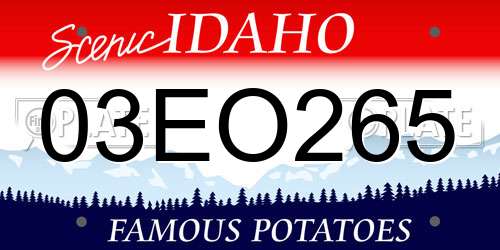 03EO265 Idaho License Plate