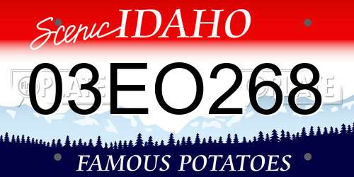 03EO268 Idaho License Plate