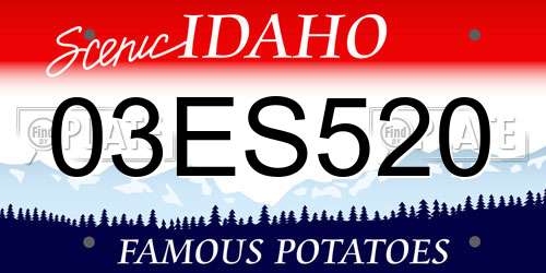03ES520 Idaho License Plate