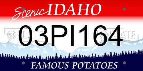 03PI164 Idaho License Plate