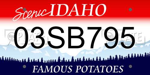 03SB795 Idaho License Plate