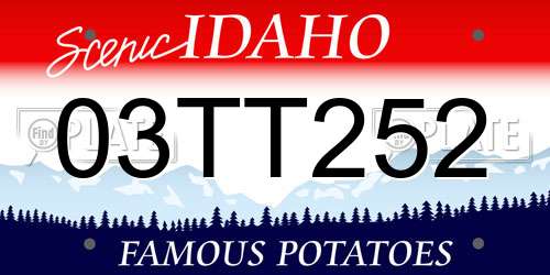 03TT252 Idaho License Plate