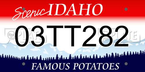 03TT282 Idaho License Plate