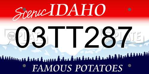 03TT287 Idaho License Plate