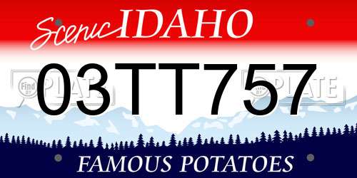 03TT757 Idaho License Plate