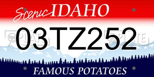 03TZ252 Idaho License Plate