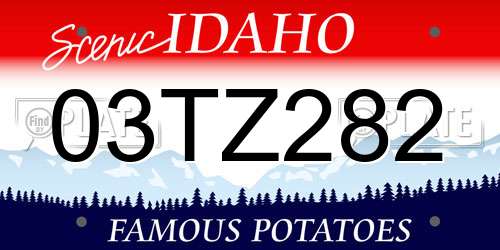 03TZ282 Idaho License Plate