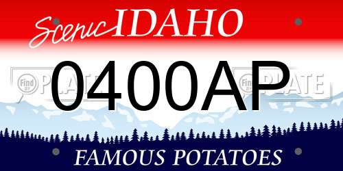 0400AP Idaho License Plate