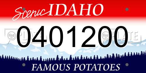 0401200 Idaho License Plate