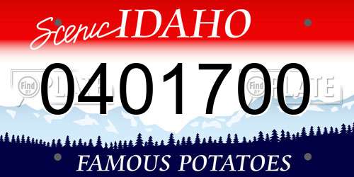 0401700 Idaho License Plate