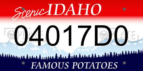 04017D0 Idaho License Plate