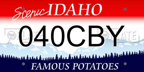 040CBY Idaho License Plate