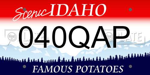 040QAP Idaho License Plate