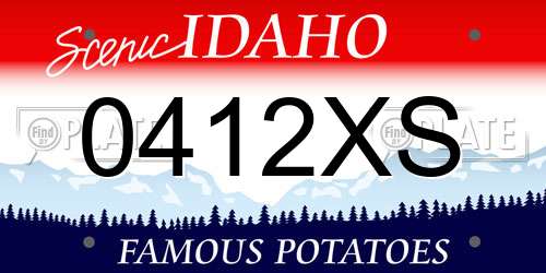 0412XS Idaho License Plate