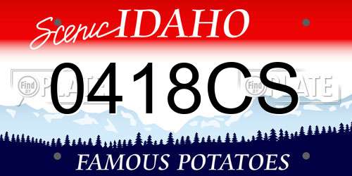 0418CS Idaho License Plate