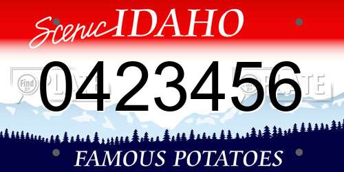 0423456 Idaho License Plate