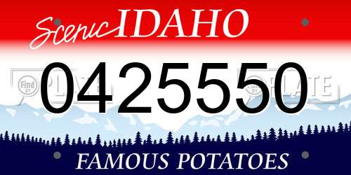 0425550 Idaho License Plate