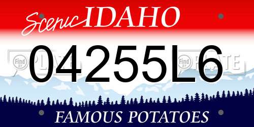 04255L6 Idaho License Plate